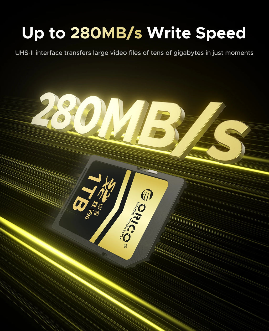 ORICO SD90 SDXC UHS-II V90 Memory Card – 300MB/s, 8K SD Memory Card PRIMED