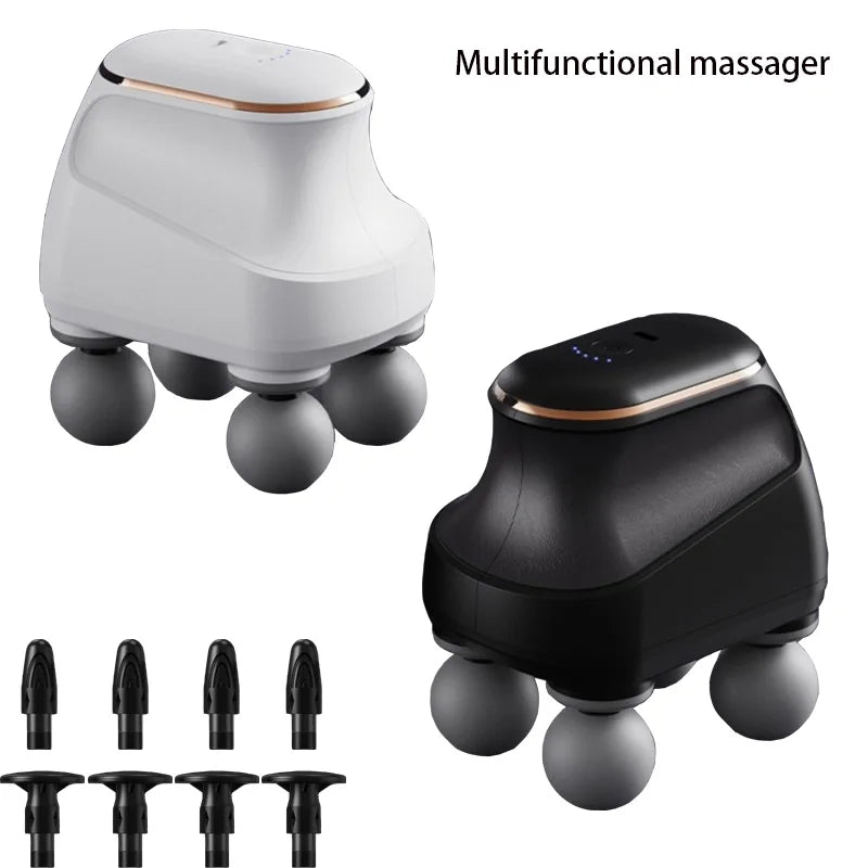 YUKUI 4-Head Massage Gun – 5-Speed Electric Percussion Massager