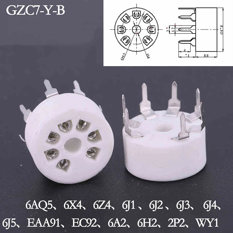 Gold-Plated 7-Pin B7G Vacuum Tube Socket | 6AQ5 6J1 6J2