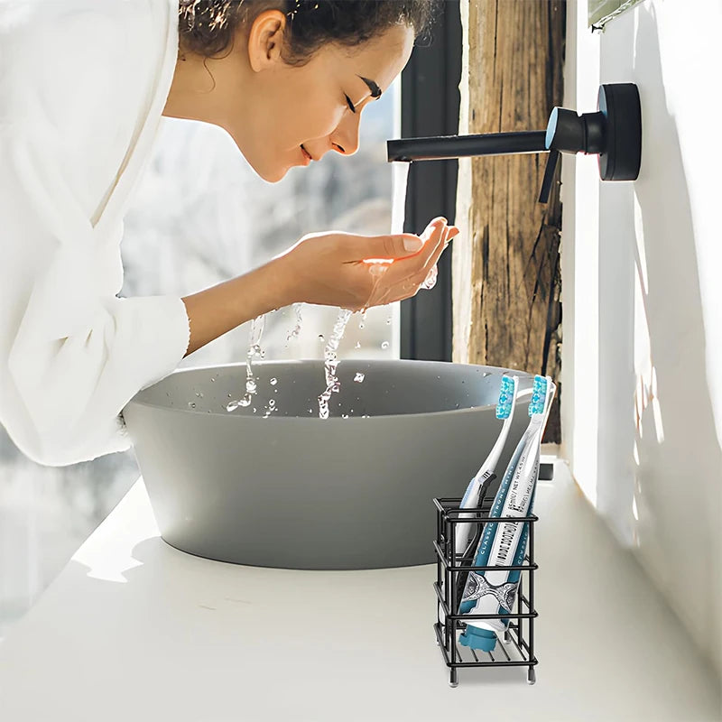Stainless Steel Toothbrush & Toothpaste Holder Organizer Toothbrush Holder PRIMED