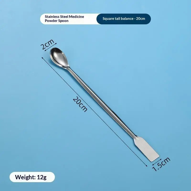 Double-Ended Stainless Steel Lab Spatula Sampling Spoon