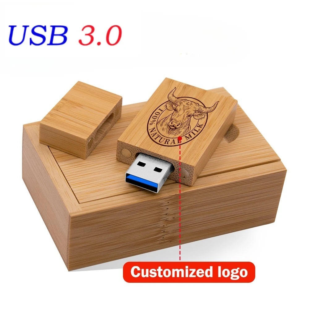 30-Pack Custom Logo Rose Wood USB 3.0 Flash Drives 4–32GB USB Flash Drive PRIMED
