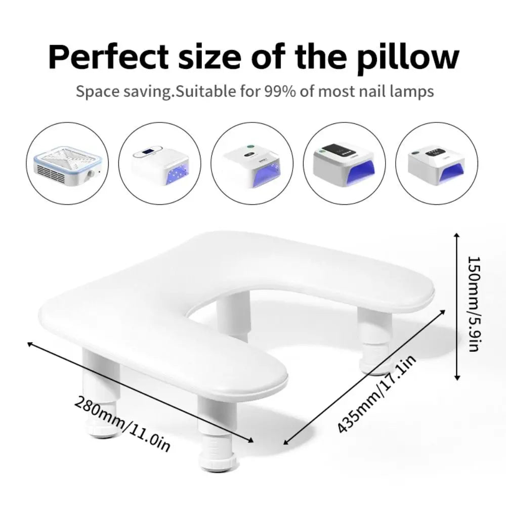 U-Shape Nail Armrest Cushion | Adjustable PU Leather Hand Rest