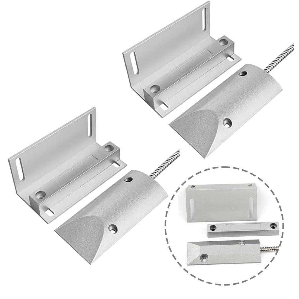 Wired Garage Door Magnetic Contact Sensors 2 Sets + Bracket