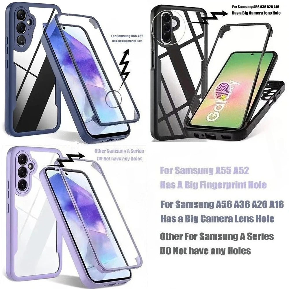 360° Full Cover Samsung Galaxy A Series Case – Clear Slim Phone Case PRIMED