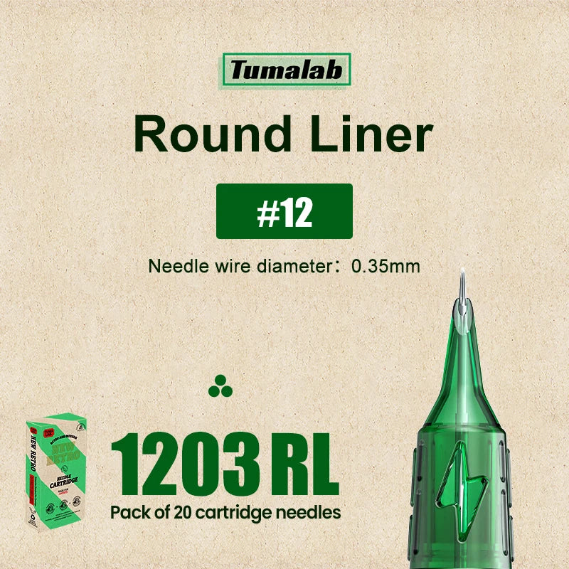 TUMAlab Tattoo Cartridge Needles 20PCS – Stainless Steel