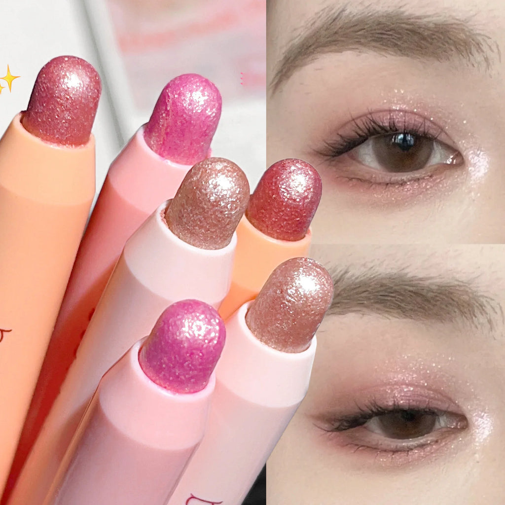 Peach Shimmer Eyeshadow Stick | Glitter Highlighter Pencil Eyeshadow Highlighter Stick PRIMED