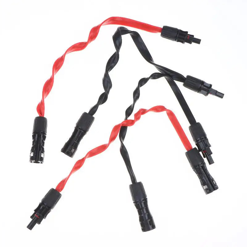 Flat Solar Extension Cable 12AWG 10AWG IP68 Waterproof Connectors