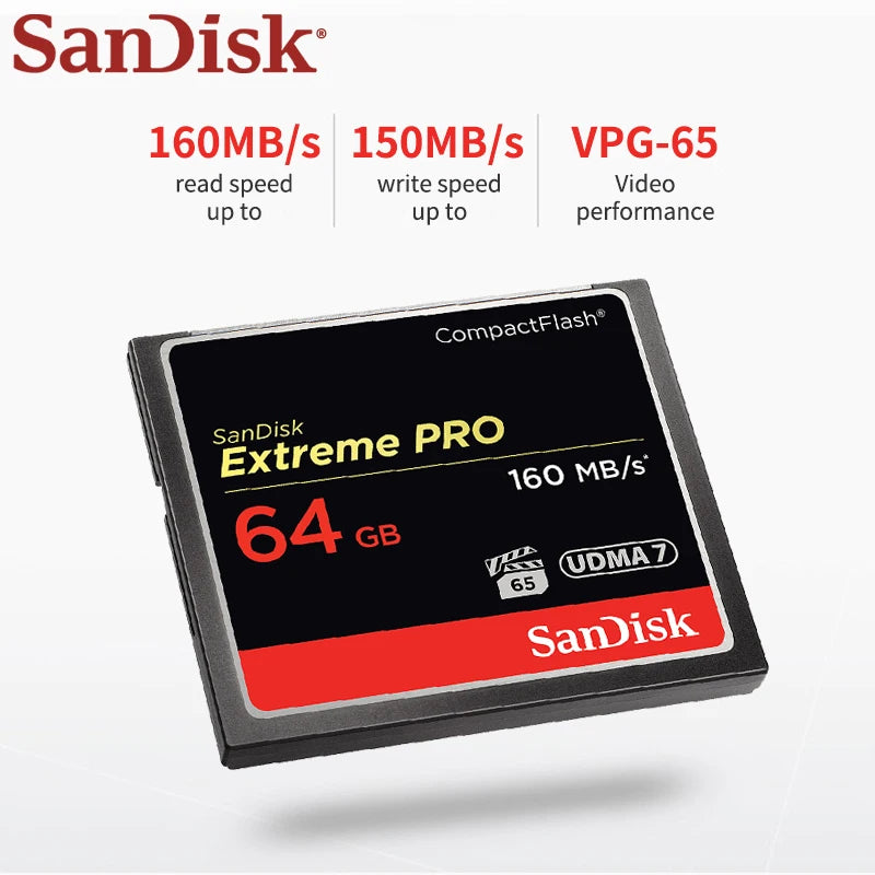 SanDisk Extreme PRO CF Card 64GB/128GB – Up to 160MB/s CompactFlash Memory Card PRIMED