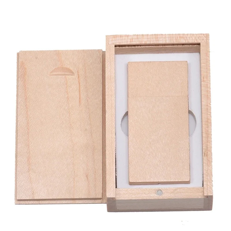 Wooden USB Flash Drive Custom Laser Engraved – 8GB to 64GB Gift USB Flash Drive PRIMED 16GB Maple wood With box CN