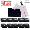 100-Pack Credit Card USB Flash Drives 4–64GB | Custom Logo USB Flash Drive PRIMED card with leather 128M