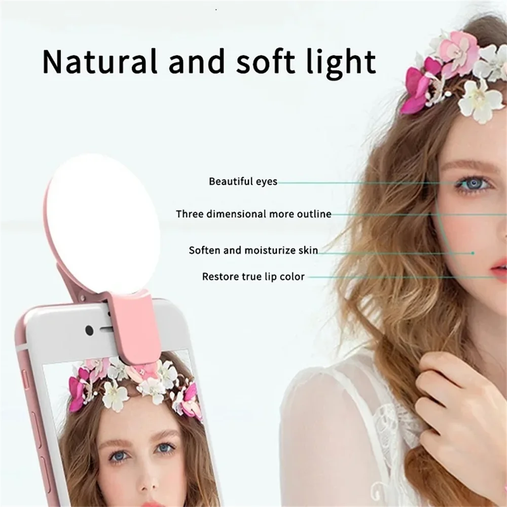 Mini LED Selfie Fill Light – 9 LEDs, 3 Brightness, Universal Clip LED Selfie Fill Light PRIMED