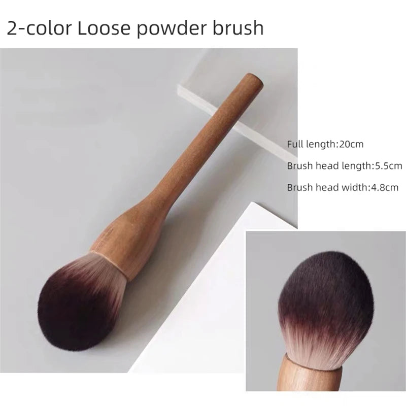 Walnut Wood Handle Makeup Brush – Powder, Blush & Contour