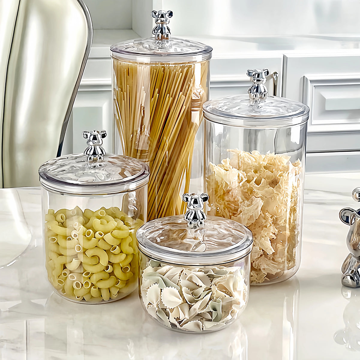 Transparent Airtight Food Storage Jars with Lids | Kitchen Canisters