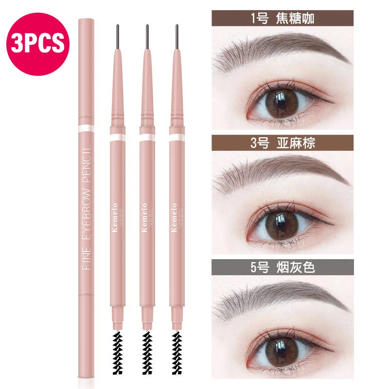 Ultra Fine Double-Ended Eyebrow Pencil – 6 Colors Waterproof Eyebrow Pencil PRIMED 01 and 03 and 05
