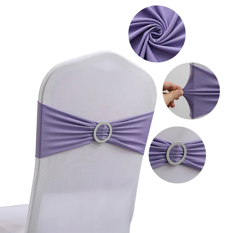 10 Pcs Spandex Chair Sashes with Buckle Slider | Wedding Décor