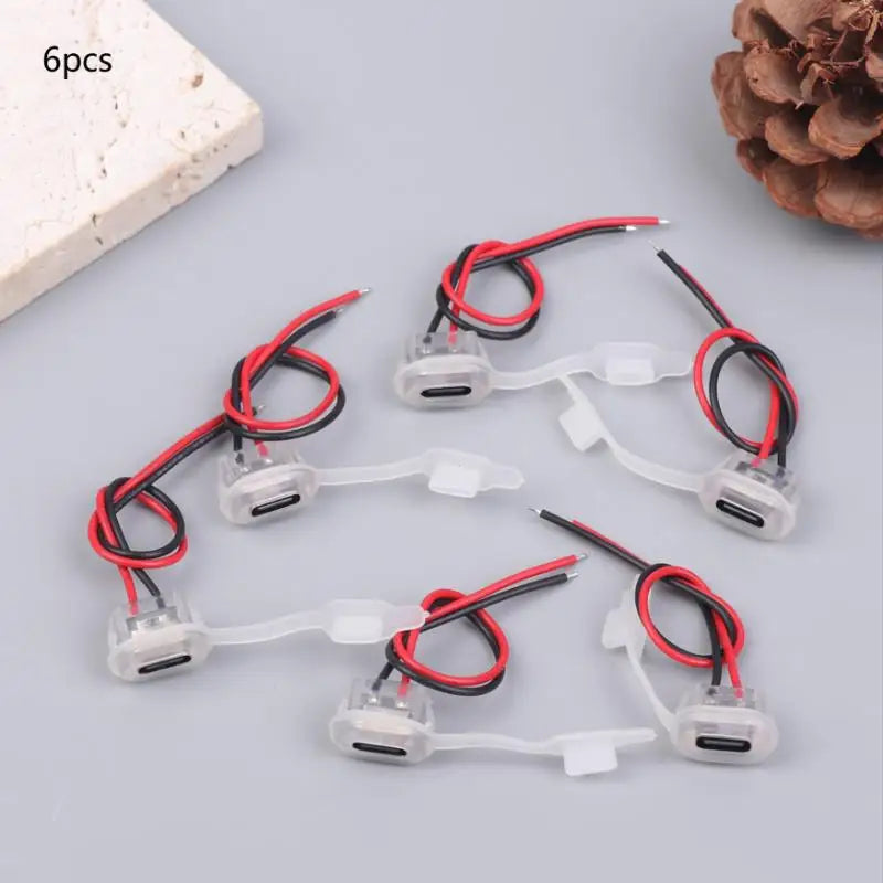 USB Type-C Waterproof Female Connector Night Light 3A 5V 3/6Pcs