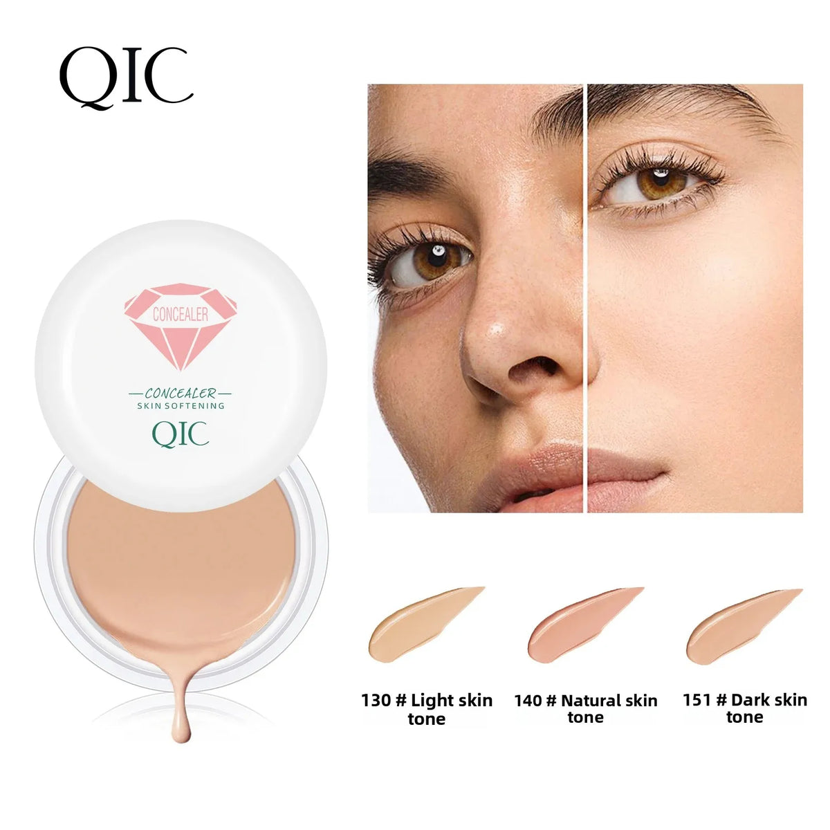 QIC High Coverage Waterproof Concealer Cream | All Skin Types