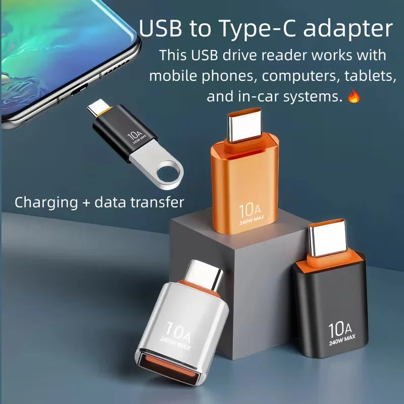 USB-A to USB-C OTG Adapter 240W – Fast Charge & Data Transfer USB-C OTG Adapter PRIMED