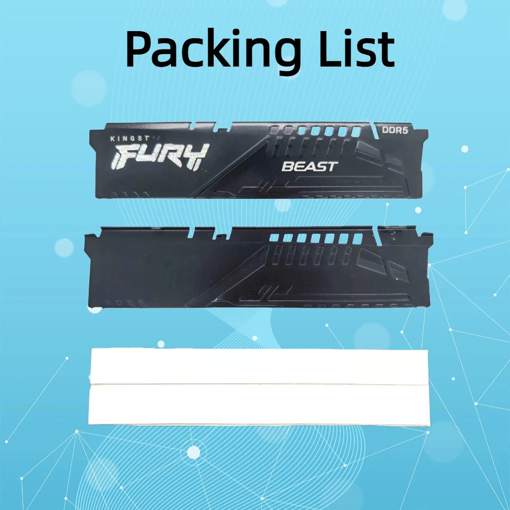 TISHRIC DDR5 RAM Heatsink – Aluminum Cooling Vest & Thermal Pad RAM Heatsink Cooler PRIMED black 1PC China Mainland