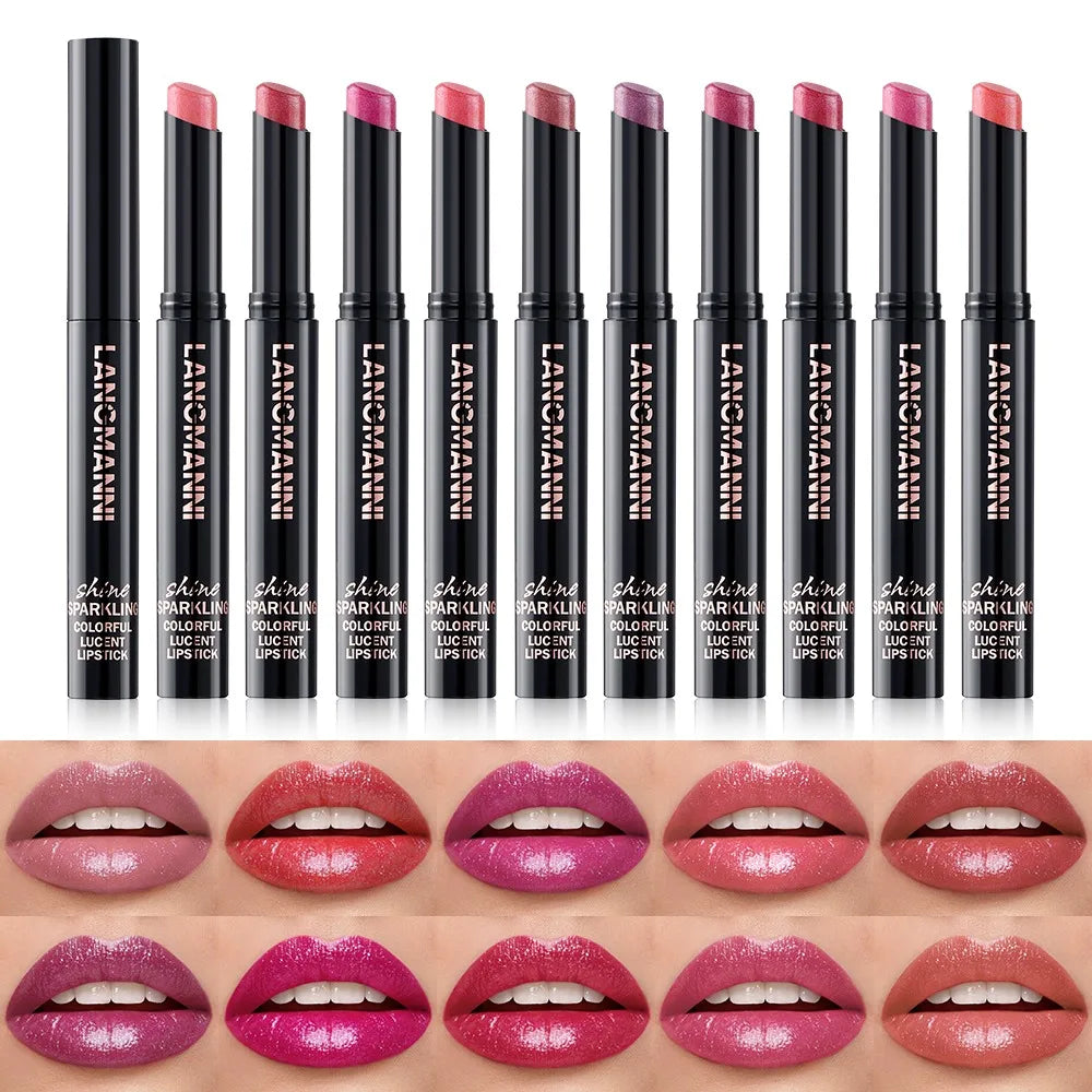 Rotating Diamond Shimmer Lipstick – 10 Colors Glitter Lip Gloss