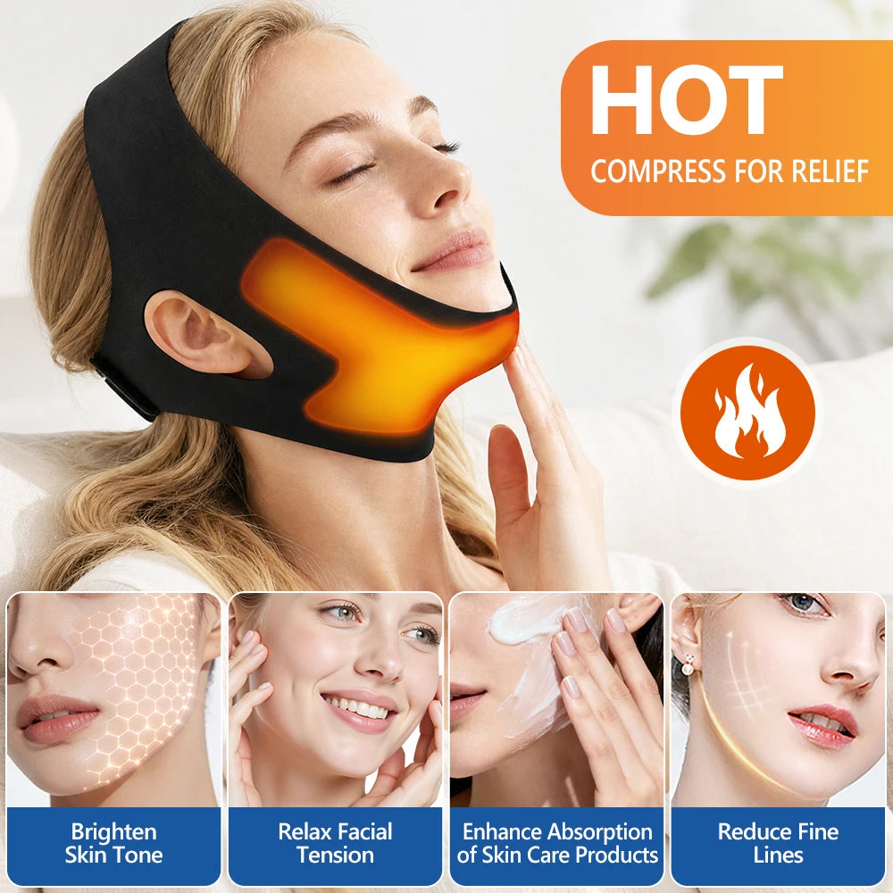 V-Line Face Lifting Bandage – Hot & Cold Gel Pack Jaw Shaper Face Contouring Wrap PRIMED