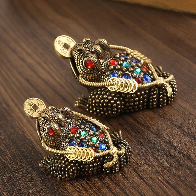 Feng Shui Money Toad Brass Ornament – Lucky Wealth Decor