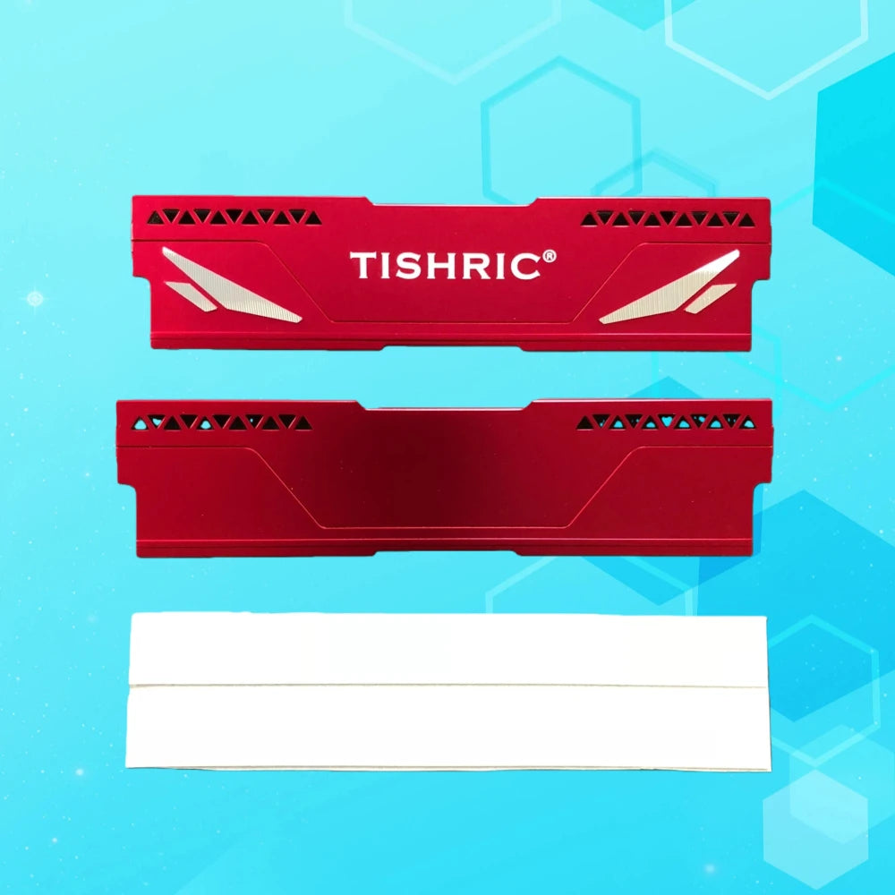 TISHRIC RAM Heatsink DDR5/DDR4/DDR3 Aluminum Cooler + Thermal Pads RAM Heatsink Cooler PRIMED Red 1PC China Mainland
