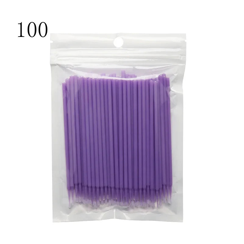 Micro Disposable Eyelash Applicator Brushes – 50/100 Pack Makeup Applicator Brushes PRIMED 100Pcs Purple