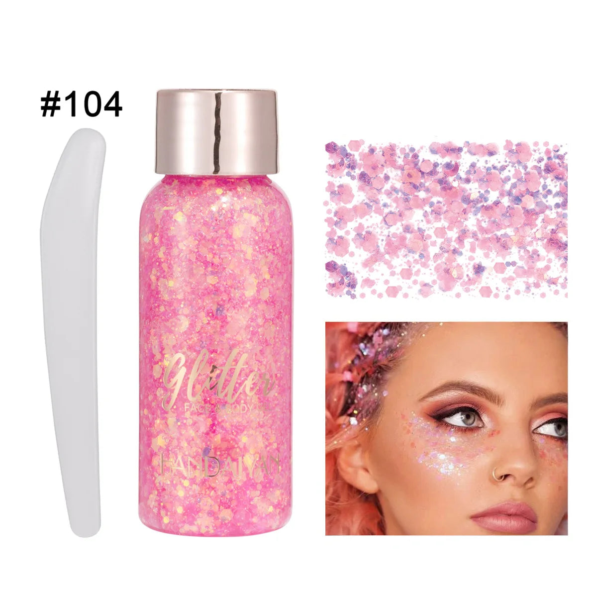 Mermaid Body Glitter Cream – Face, Hair, Nail Sequin Gel Body Glitter Gel PRIMED 104