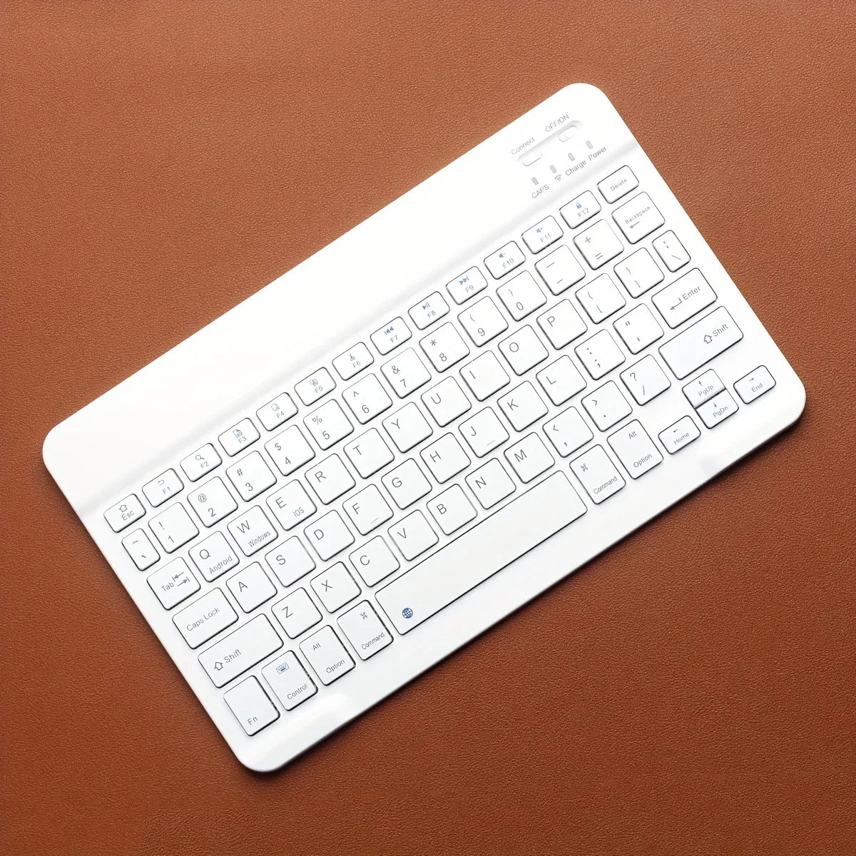 Wireless Bluetooth Keyboard Rechargeable for iPad iPhone Tablet Wireless Bluetooth Keyboard PRIMED White