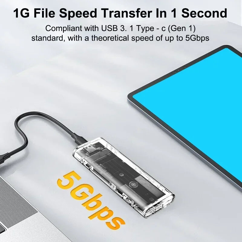 M.2 NGFF SATA SSD Enclosure USB 3.1 Type-C 5Gbps 2230–2280 SSD Enclosure PRIMED