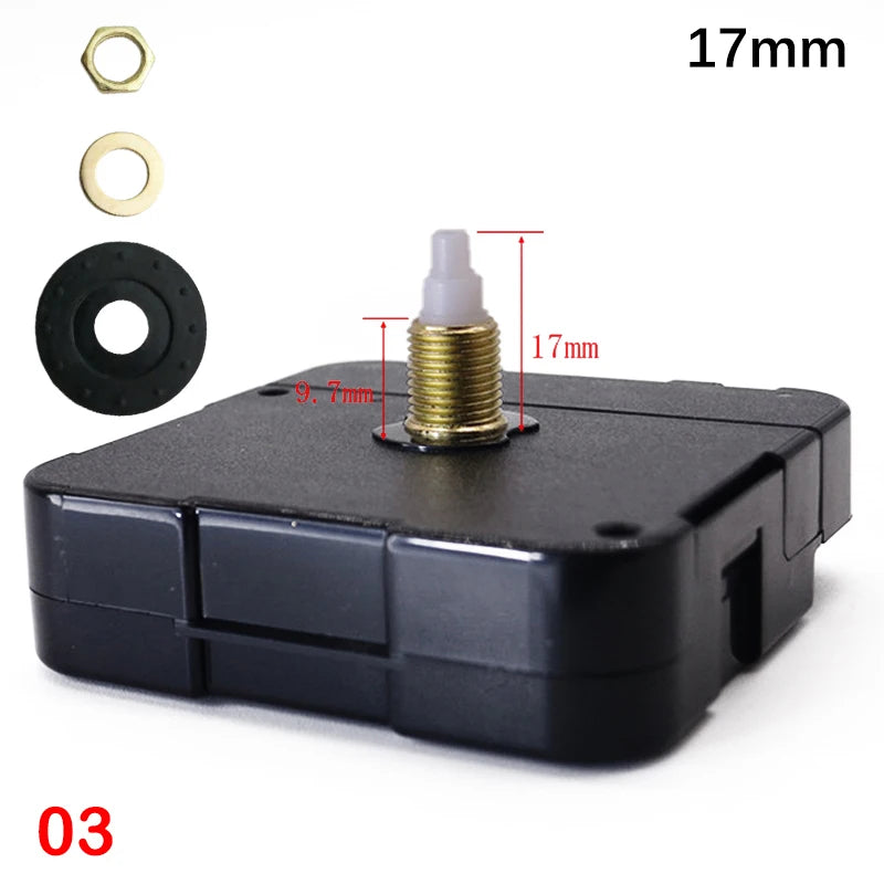 Silent Quartz Wall Clock Movement – DIY Long Shaft Repair Kit
