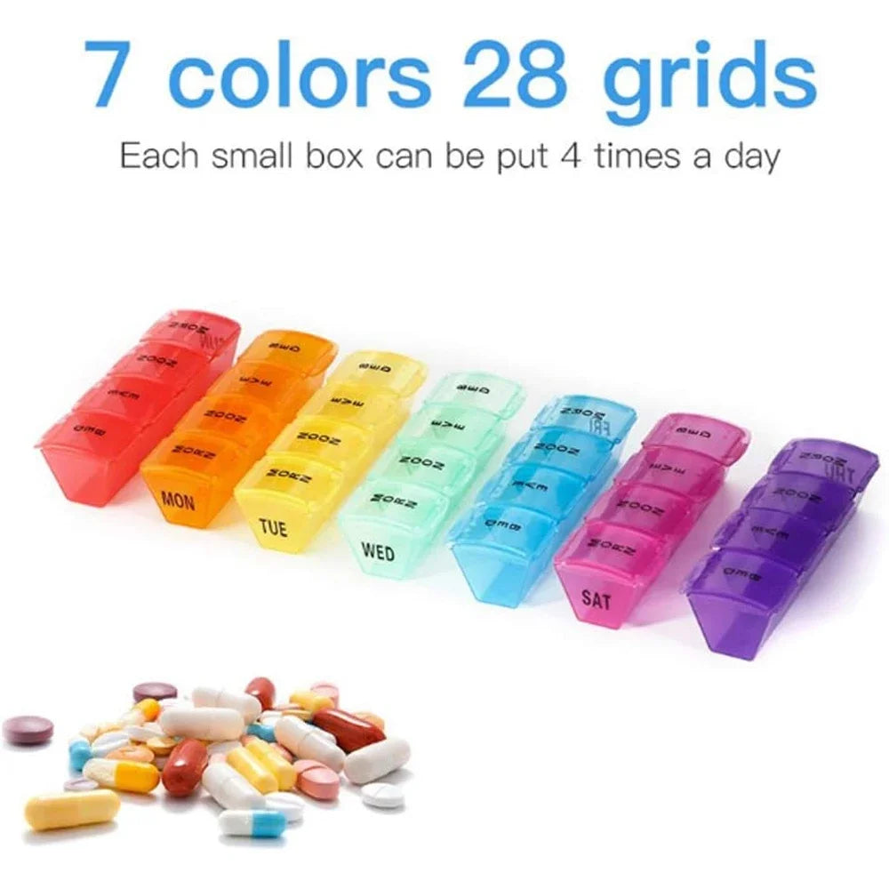 Weekly Pill Organizer 4x Daily – 7-Day Portable Pill Box