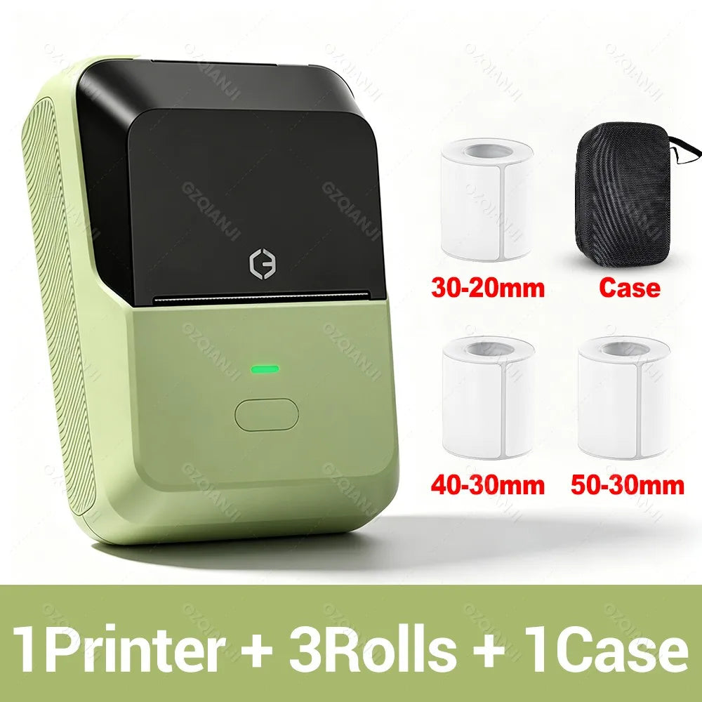 P2 Mini Bluetooth Thermal Label Printer – Barcode & Food Labels Thermal Label Printer PRIMED P2GR-3Rolls-1Case