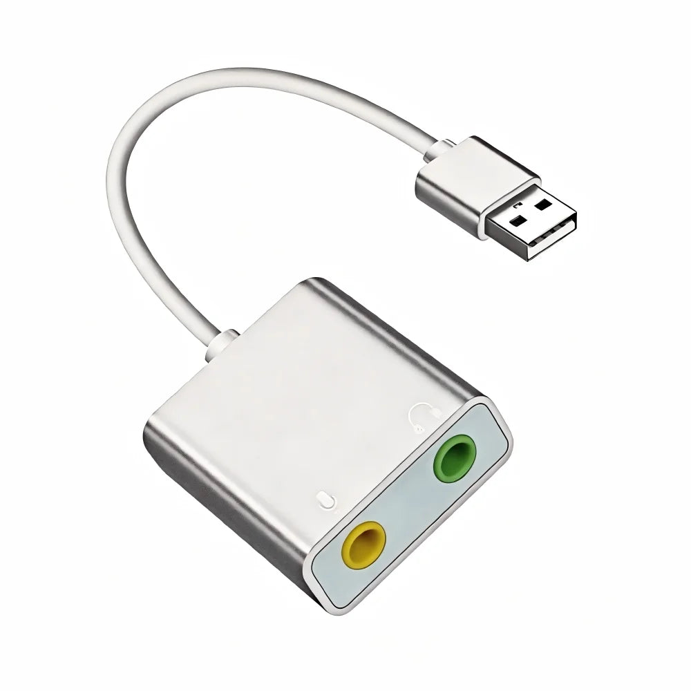 USB-C to 3.5mm External Sound Card Adapter for Laptop & Mac