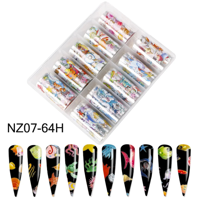 Galaxy Nail Transfer Foils – 10 Rolls, 105 Designs | DIY Nail Art