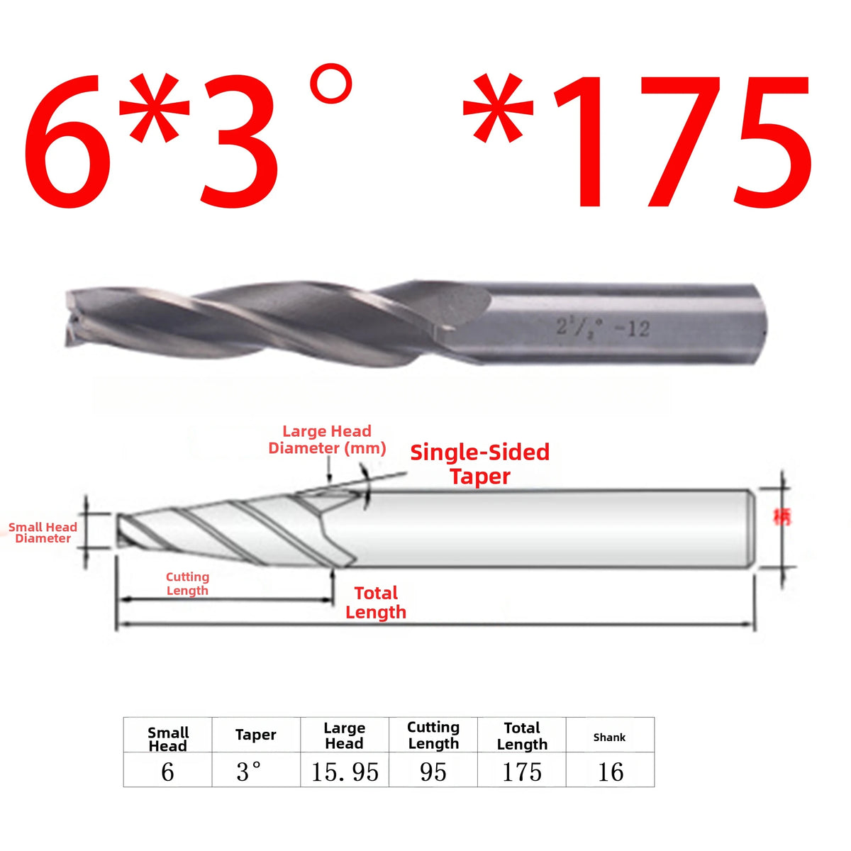 Spiral Tapered Ball Nose End Mill – HSS CNC Deep Groove Carving