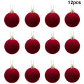 Burgundy Velvet Christmas Ball Ornaments 3cm | 6–20 Pack
