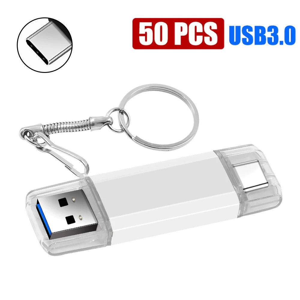 USB 3.0 Type-C 2-in-1 Flash Drive 8GB–128GB | Bulk 10/50 Pack USB Flash Drive PRIMED 4GB White 50PCS China Mainland
