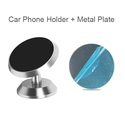 Magnetic Car Phone Holder 360° Dashboard Mount – Universal Car Phone Mount PRIMED Silver