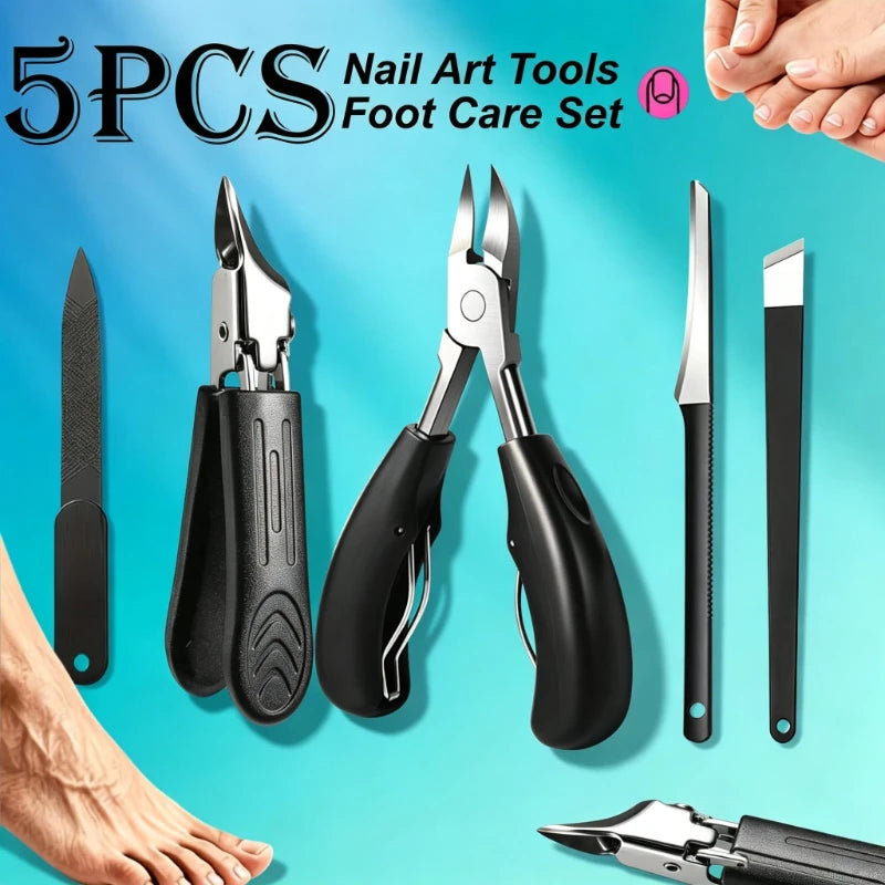 Stainless Steel Toenail Clipper & Foot Care Kit – 1/5 Pcs