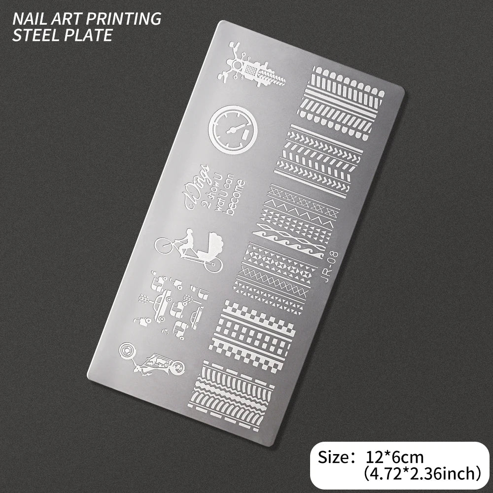 Nail Art Stamping Plate – Waves, Florals & Animal Designs