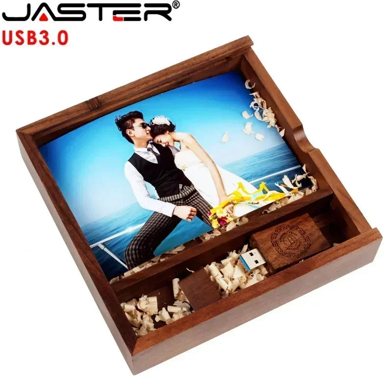 JASTER Wooden USB 3.0 Photo Album Box Flash Drive 16GB/32GB USB Flash Drive PRIMED