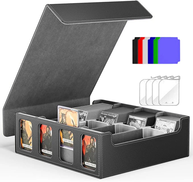 Trading Card Storage Box 3000+ Cards | Commander Deck Case Card Storage Box PRIMED Black