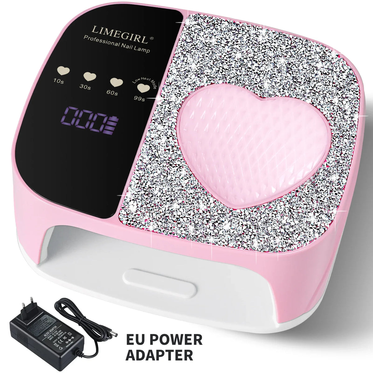 UV LED Nail Lamp Dryer – Rechargeable Heart Diamond Design
