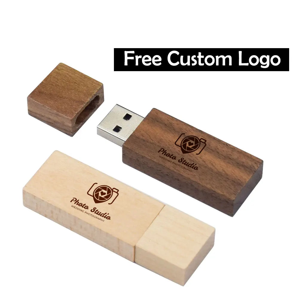 Custom Logo Wooden USB Flash Drive 8GB–64GB | Bulk Gift Custom USB Flash Drive PRIMED