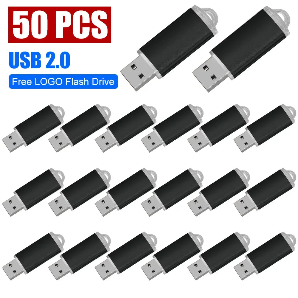 50-Pack Custom Logo USB 2.0 Flash Drives 256MB–64GB Bulk USB Flash Drive PRIMED