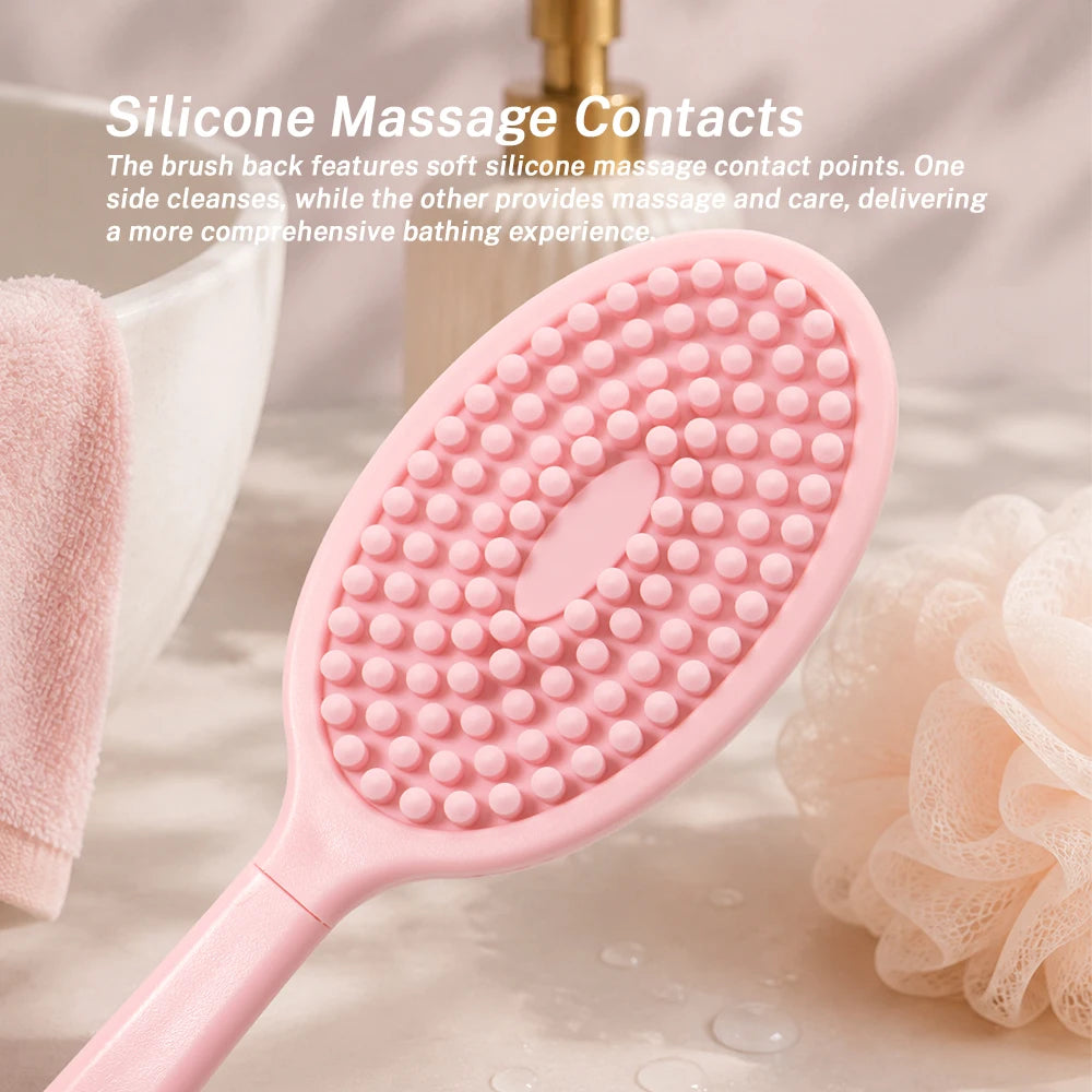Long Handle Silicone Bath Brush – Body Scrubber & Exfoliator Silicone Bath Brush PRIMED