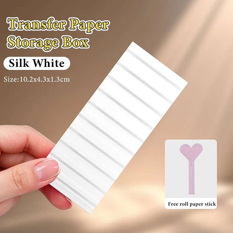 10-Compartment Nail Transfer Paper Storage Box – 7 Colors